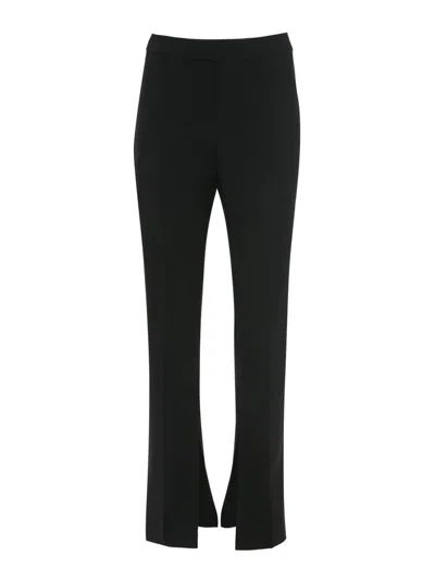 Jw Anderson Front-slit Straight-leg Trousers In Black