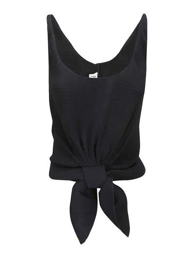 Jw Anderson Knot Front Strap Top In Dark Blue