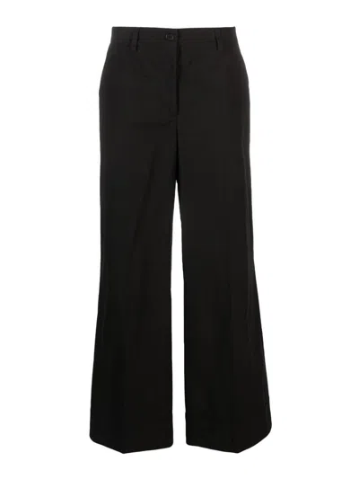 P.a.r.o.s.h High-waisted Cotton Tailored Torusers In Black