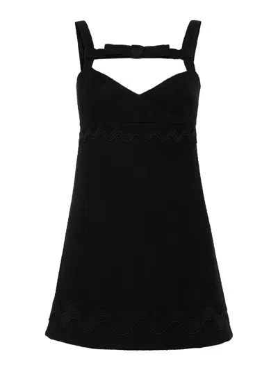 Patou Bow Mini Dress In Black