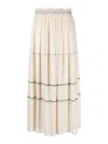 See By Chloé Whipstitch-detailing Pleated Maxi Skirt In White