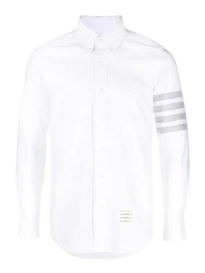 Thom Browne 4-bar Stripe Cotton Shirt In White