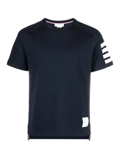 Thom Browne 4-bar Short-sleeve T-shirt In Dark Blue