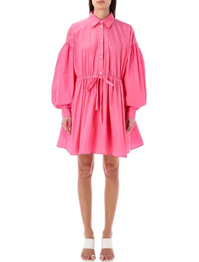 Msgm Shirt Mini Dress Round Skirt In Pink