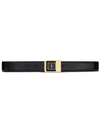 Saint Laurent Logo Belt. Accessories In Black