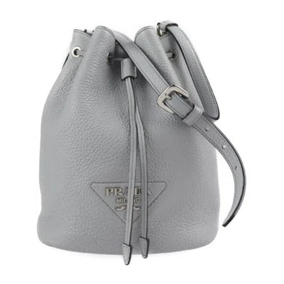 Prada Grey Leather Shoulder Bag () In Gray
