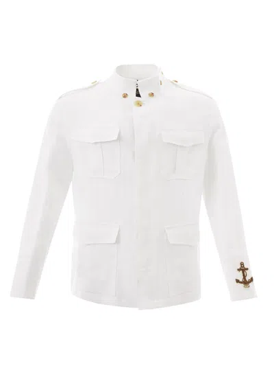 Sealup Elegant White Linen Saharan Men's Jacket