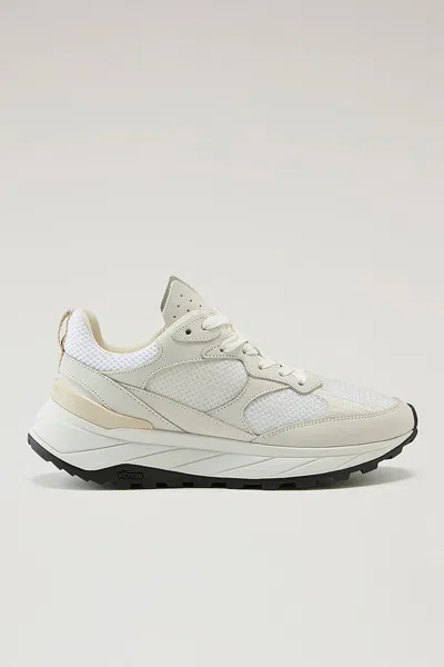 Woolrich Ripstop Panelled Trainers In White White