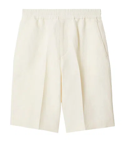 Burberry Tailored Canvas Shorts In Neutrals