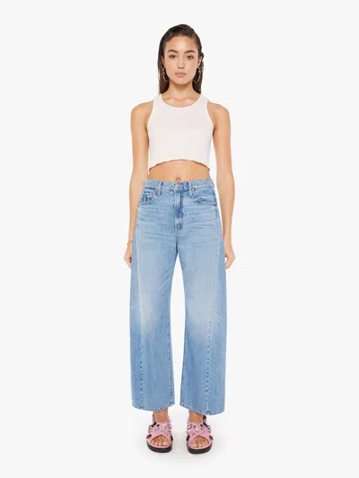 Mother The Half Pipe Flood High Rise Ankle Wide Leg Jeans In Material Girl In Blue