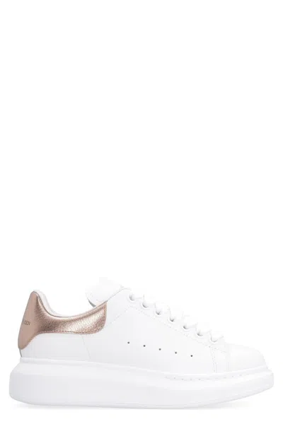 Alexander Mcqueen Larry Leather Sneakers In White