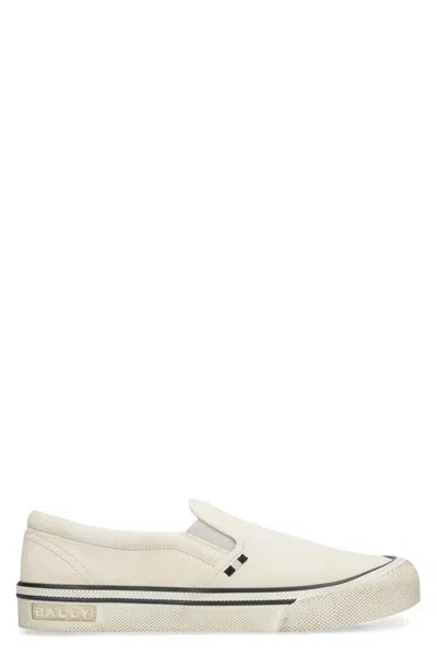 Bally Slip-on Sneakers In Suede In Panna