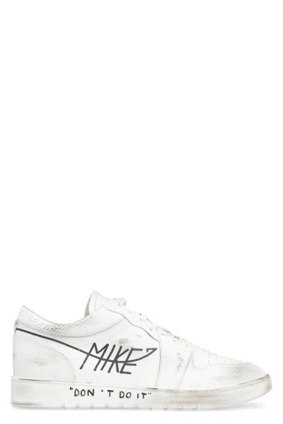 Mike Don't Do It Leather Low-top Sneakers In White
