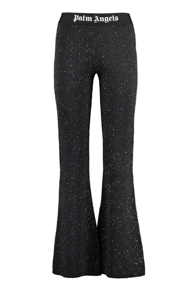 Palm Angels Knitted Trousers In Black