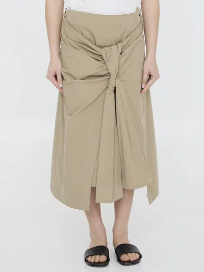 Bottega Veneta Skirt With Draping In Beige