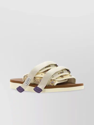 Suicoke Nylon Sandals With Paisley Motif In Neutrals