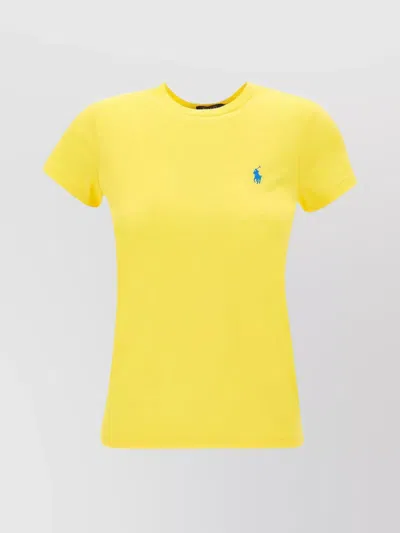 Polo Ralph Lauren Logo Cotton T-shirt In Coastal Yellow
