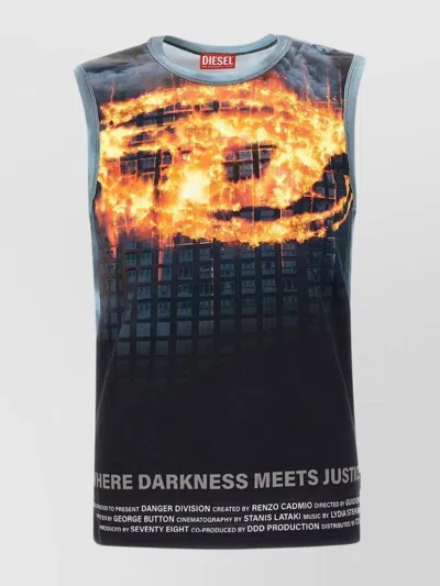 Diesel Tank Top With Burning Oval D Poster In Blue