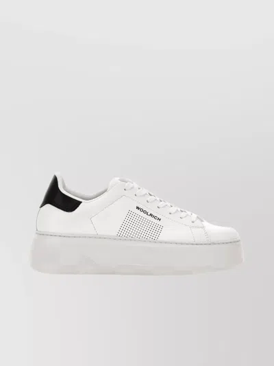 Woolrich Chunky Court Leather Trainers In White