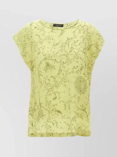 Fabiana Filippi Silk Patterned Top In Green