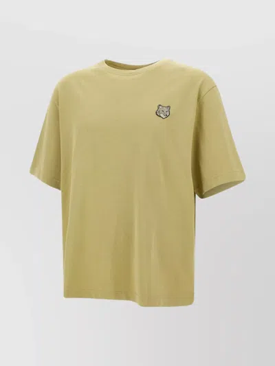 Maison Kitsuné Cotton T-shirt With Patch In Green