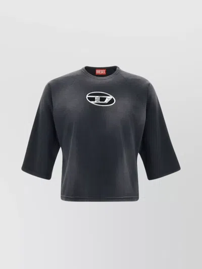 Diesel T-croxt Cut-out Detailed T-shirt In Black