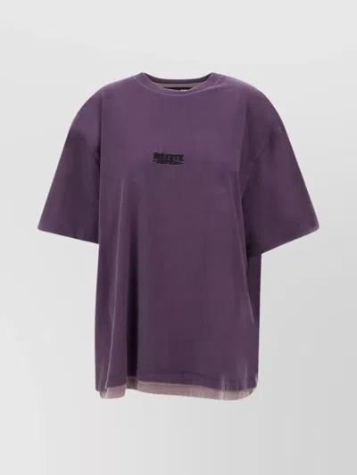 Rotate Birger Christensen Enzyme Cotton T-shirt In Purple
