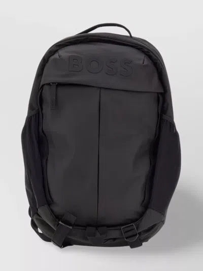 Hugo Boss Boss Technical Fabric Coated Backpack In Black
