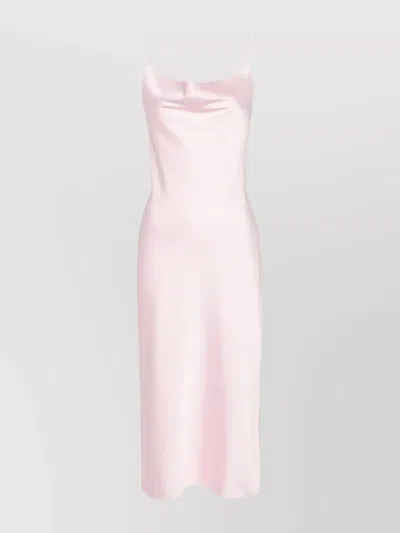 Rotate Birger Christensen Satin Midi Slip Dress In Pink