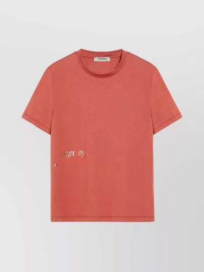 's Max Mara Lettering Print Crew-neck T-shirt In Orange