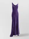 Philosophy Di Lorenzo Serafini Womens Violet Asymmetric Cowl-neck Stretch-velvet Maxi Dress In Purple
