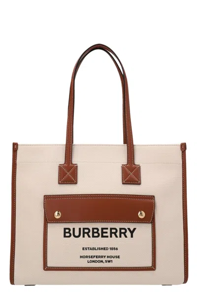 Burberry Medium  Shopping Bag In Brown
