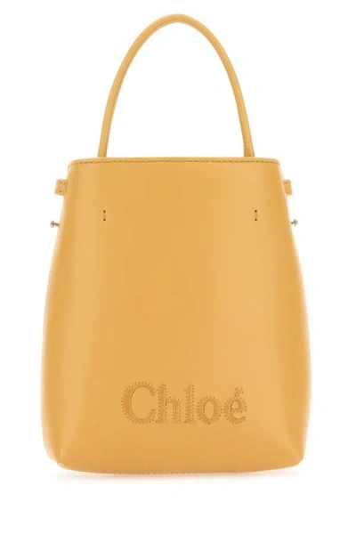Chloé Chloe Woman Peach Leather Micro Chloe Sense Handbag In Orange