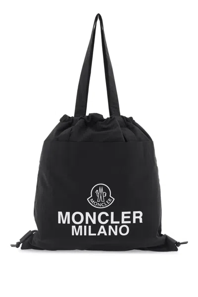 Moncler Basic Drawstring Aq Tote Bag With Men In Black