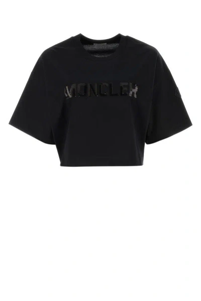 Moncler Woman Black Cotton Oversize T-shirt