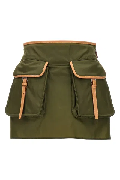 Prada Women Cargo Mini Skirt In Green