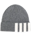 Thom Browne Cashmere Ribbed-knit Beanie In Grey
