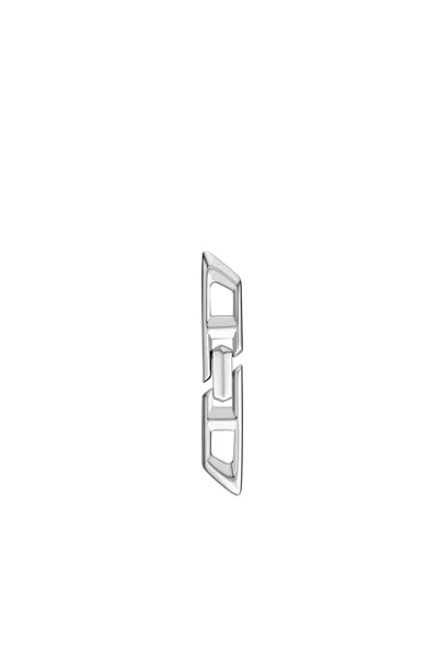 Diesel Orecchino Pendente D Logo In Argento Sterling