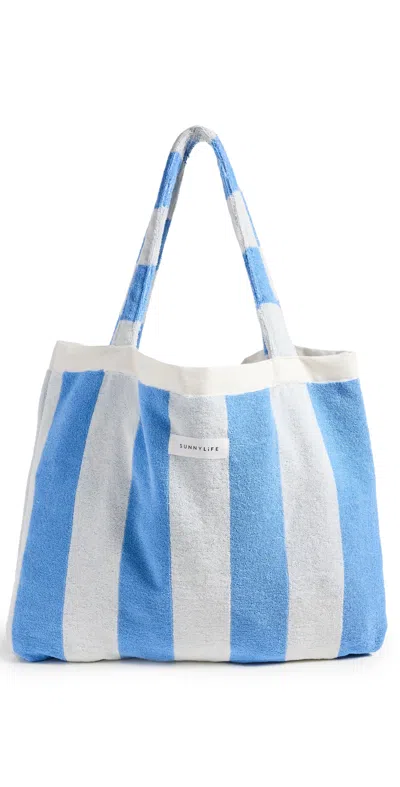 Sunnylife 2-in-1 Beach Towel Tote Bag In Blue