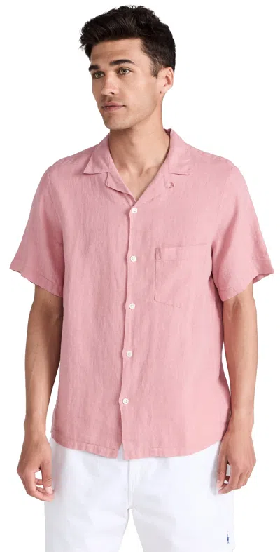 Portuguese Flannel Linen Camp Collar Shirt Rose