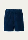 Prada Men's Cotton Terry Shorts In Bleu