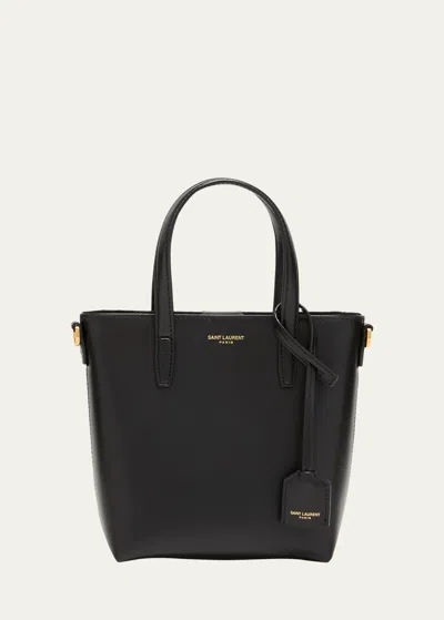 Saint Laurent Toy Leather Shopping Tote Bag In Black