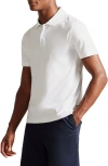 Ted Baker Mens Ecru Zeiter Slim-fit Cotton Polo Shirt In White