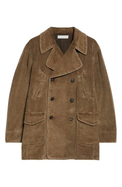 Our Legacy Brown Cropped Trench Coat In Brown Enzyme Cord