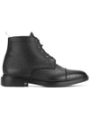 THOM BROWNE THOM BROWNE GRAINED LACE-UP BOOTS - BLACK,MFB118D0019812304273