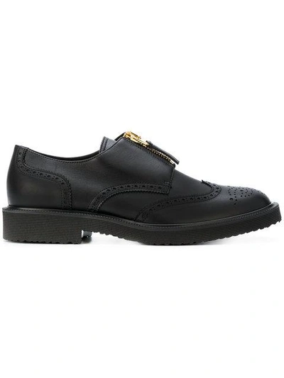 Giuseppe Zanotti Men's Classic Leather Formal Shoes Slip On Florida Derby In Black