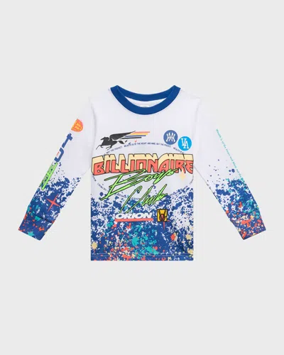 Billionaire Boys Club Kids' Pegasus Long Sleeve Graphic Cotton T-shirt In White