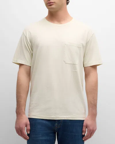 Frame Men's Relaxed Vintage Washed Tee In White Sand