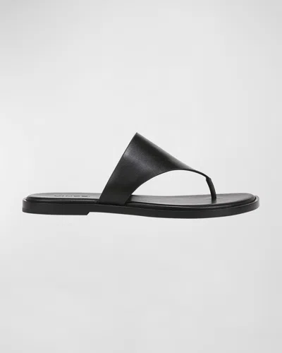 Vince Ellis Leather Slide Sandals In Black
