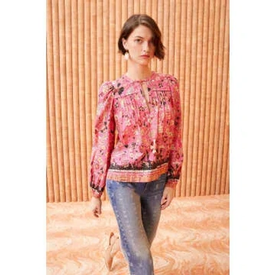 Ulla Johnson Andi Floral-print Blouse In Pink